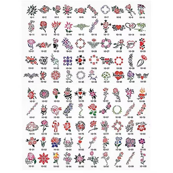 100 Designs Tattoo Stencil Book, New Color, Mfr#: NE452135